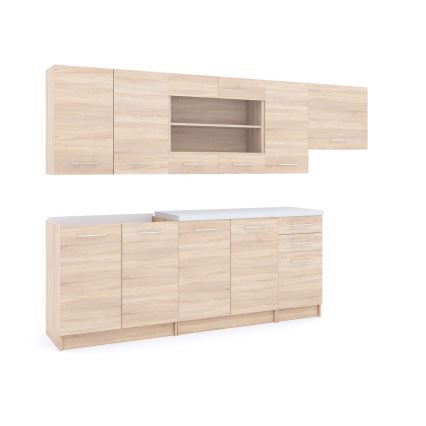 Virtuvės komplektas MARISA 260 cm, sonoma ąžuolas