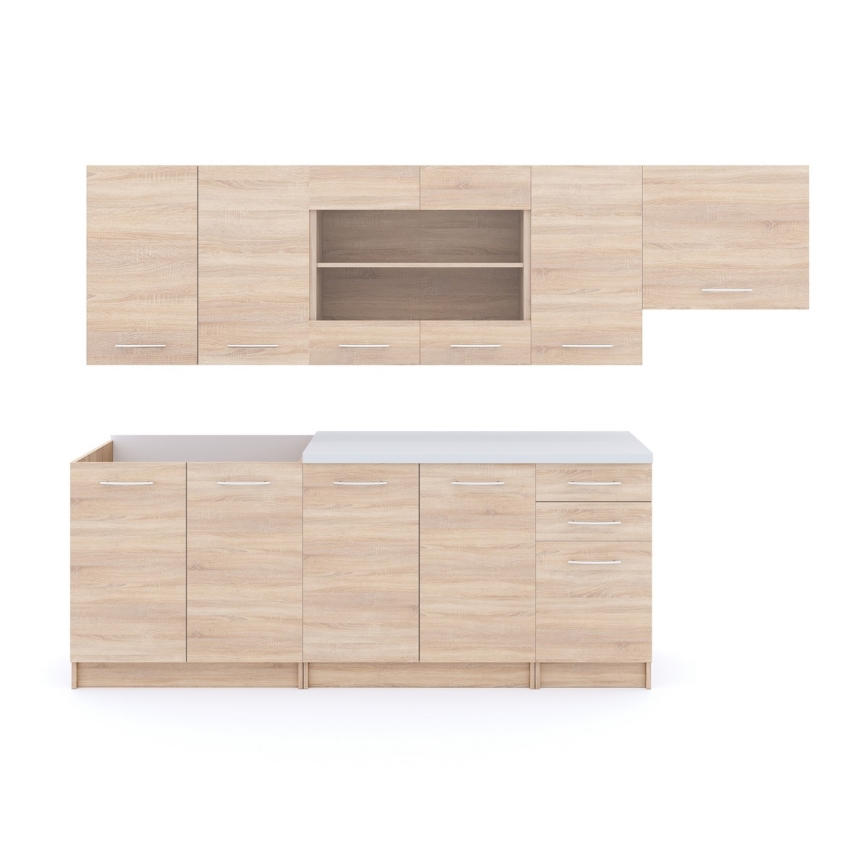 Virtuvės komplektas MARISA 260 cm, sonoma ąžuolas