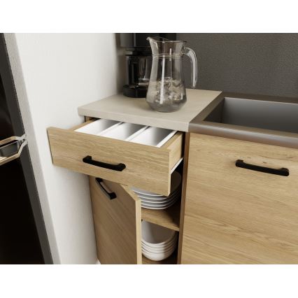 Virtuvės komplektas PATRICIA, 180 cm, ąžuolas