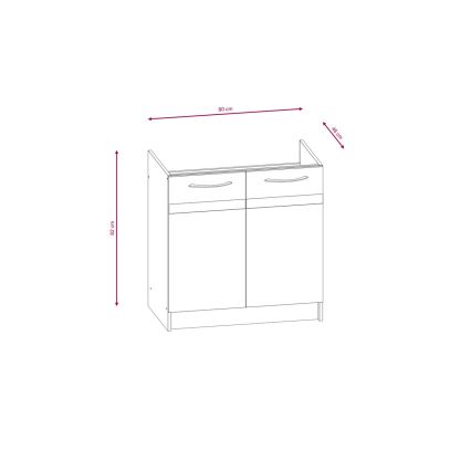 Virtuvės komplektas VALERIA 180 cm ruda/sonoma ąžuolas