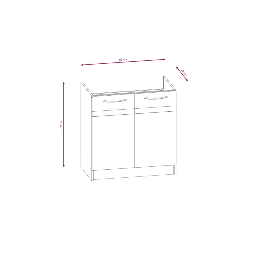Virtuvės komplektas VALERIA 180 cm sonomos ąžuolo / rudos spalvos