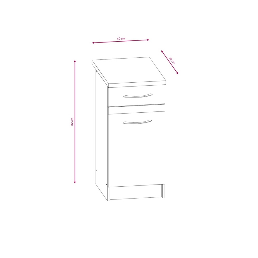Virtuvės komplektas VALERIA 180 cm sonomos ąžuolo / rudos spalvos