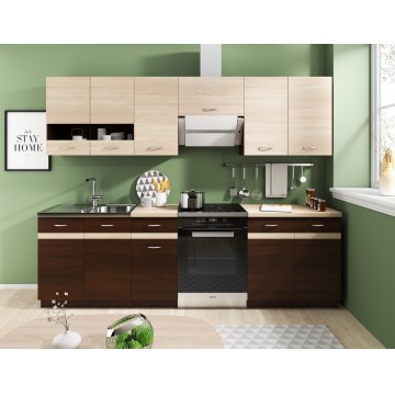 Virtuvės komplektas VALERIA 240 cm ąžuolas sonoma/ruda