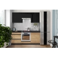 Virtuvinė spintelė MARINA 180 cm ąžuolas craft / blizgi juoda