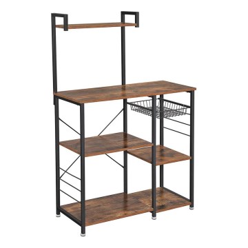 Virtuvinis lentyninis stelažas MARGE, rudas/juodas
