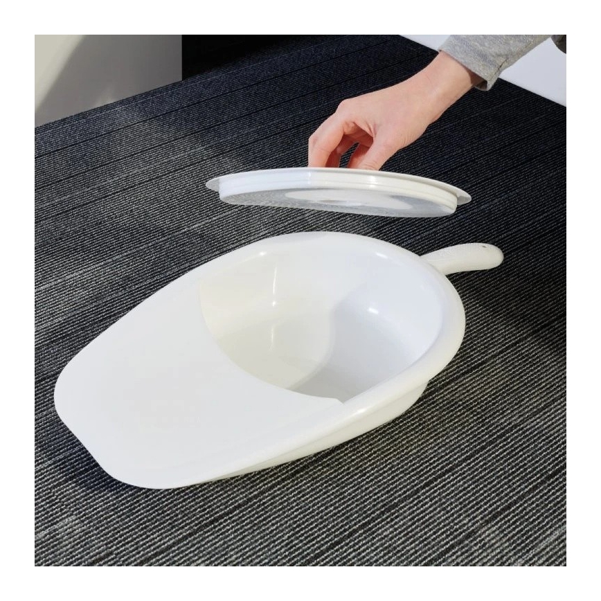 Vitility - prie lovos skirta tualeto kėdė su dangčiu, balta