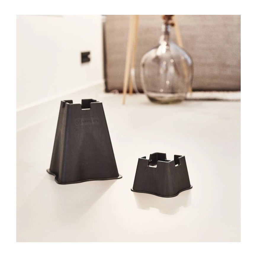 Vitility - Rinkinys 4 vnt. lovos pakėlėjų, 7 cm, juodi