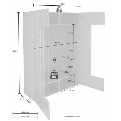 Vitrina ARIA antracitas