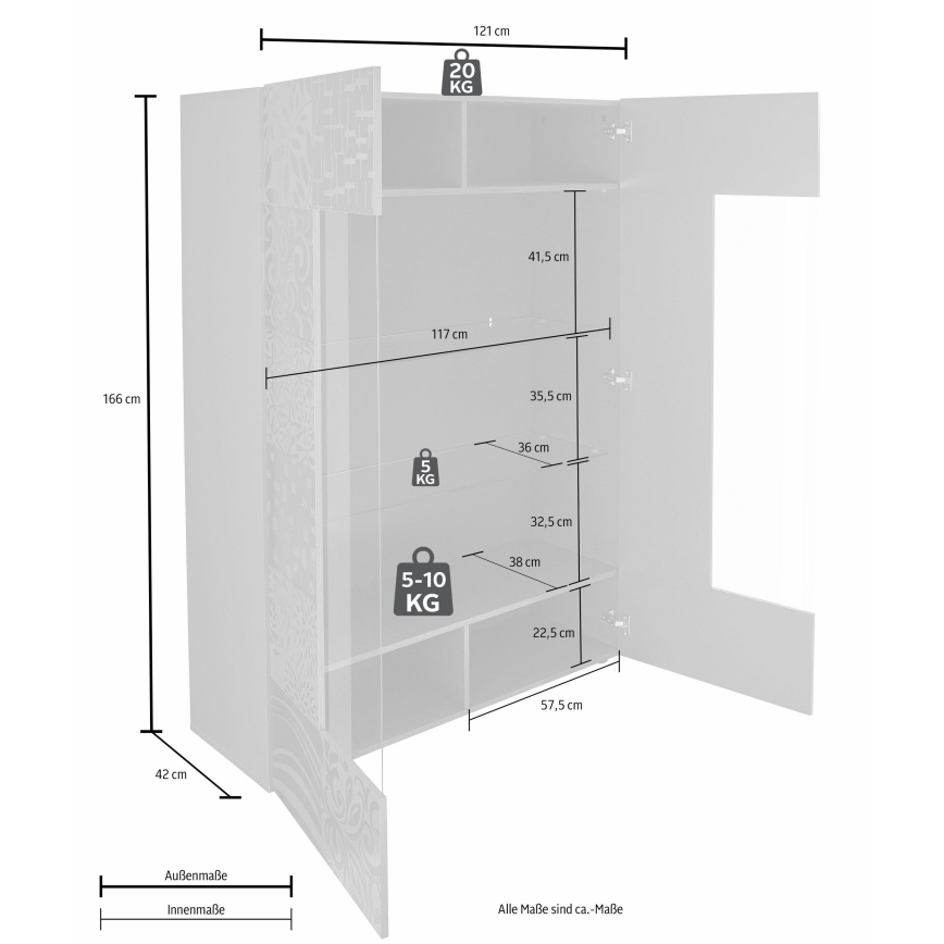 Vitrina ARIA ąžuolas Sonoma