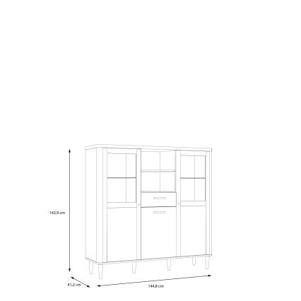 Vitrina VIRO ruda/smėlio spalvos