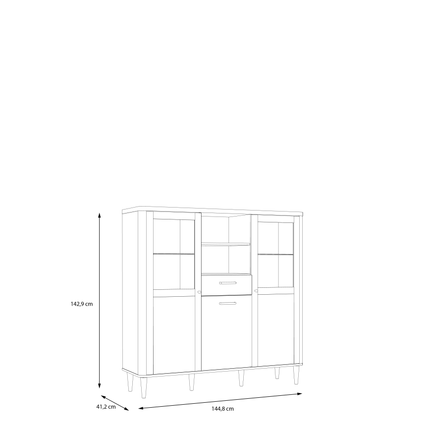 Vitrina VIRO ruda/smėlio spalvos