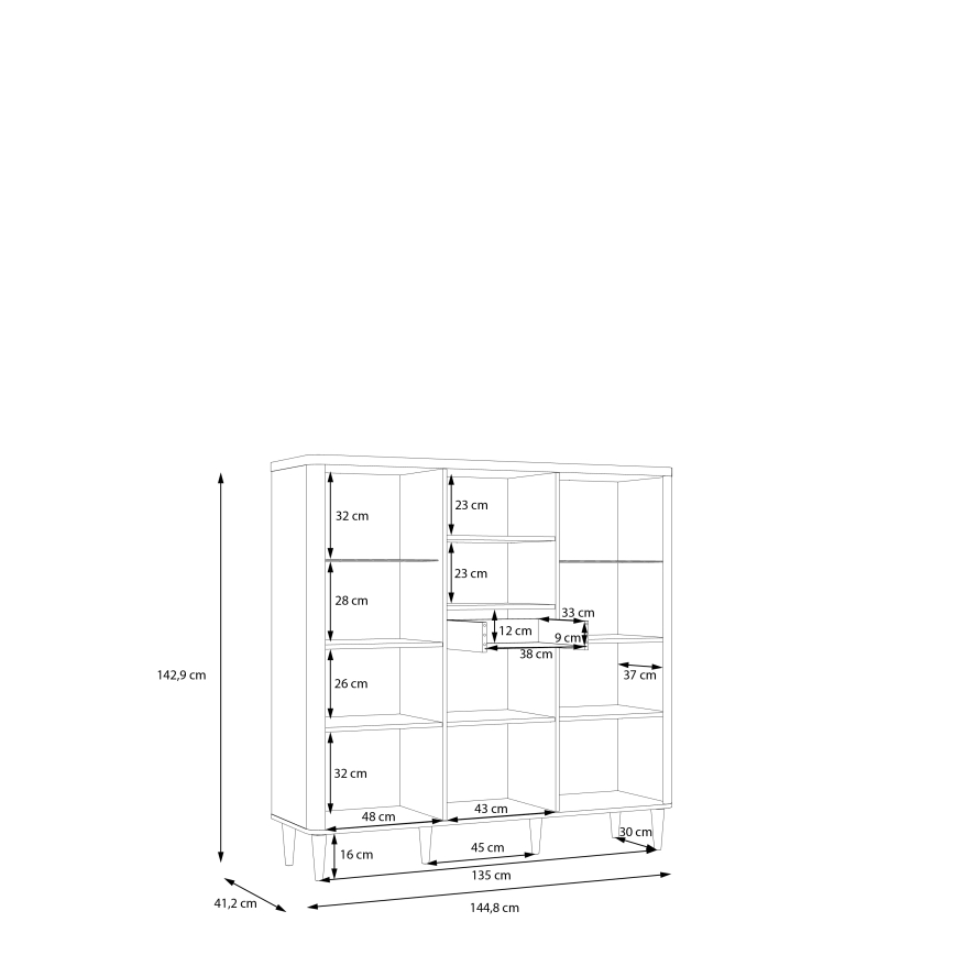 Vitrina VIRO ruda/smėlio spalvos