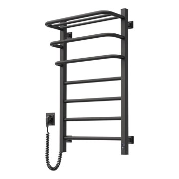Vonios elektrinis radiatorius su termostatu FORTIS 350 W/230 V 80,6 cm IP44, juodas, kairinis