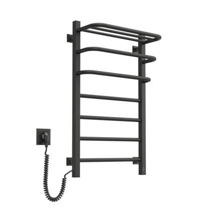 Vonios elektrinis radiatorius su termostatu FORTIS 350 W/230 V 80,6 cm IP44, juodas, kairinis