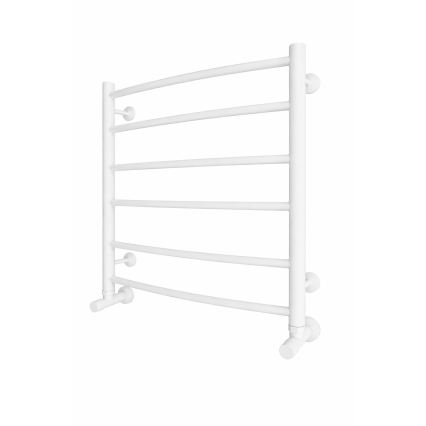 Vonios kambario kopėčių formos rankšluosčių radiatorius INOX CLASSIC 122W/230V 57x53 cm nerūdijantis plienas/balta