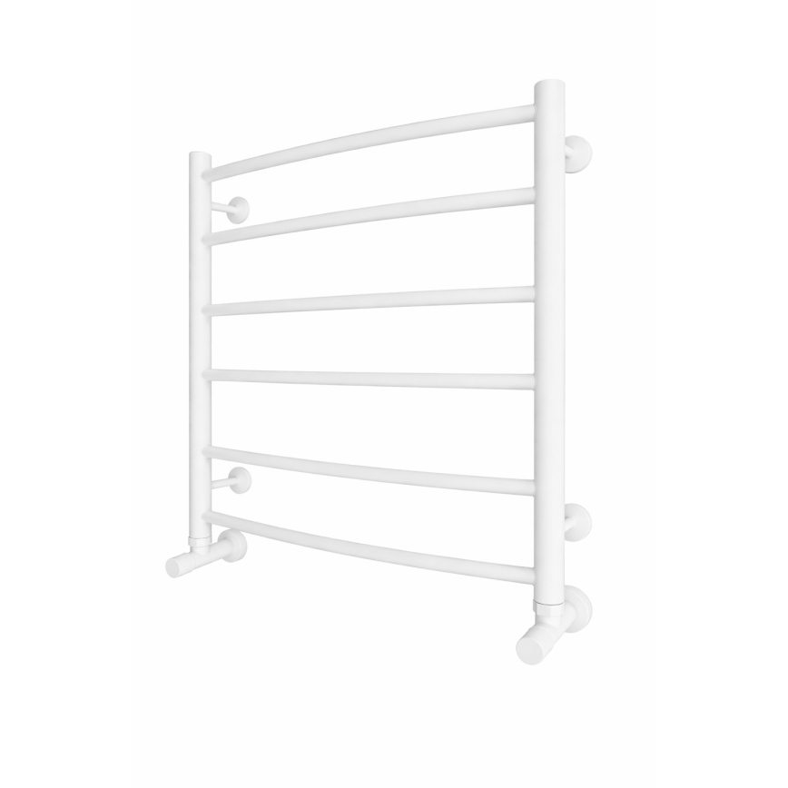 Vonios kambario kopėčių formos rankšluosčių radiatorius INOX CLASSIC 122W/230V 57x53 cm nerūdijantis plienas/balta