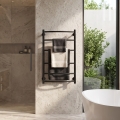 Vonios kambario kopėčių tipo radiatorius INOX CLASSIC 122W/230V 57x53 cm nerūdijančio plieno/antracitas