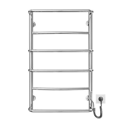 Vonios kambario kopėčių tipo radiatorius LUX 105W/230V 81x52 cm, nerūdijantis plienas/blizgus chromas, dešinysis