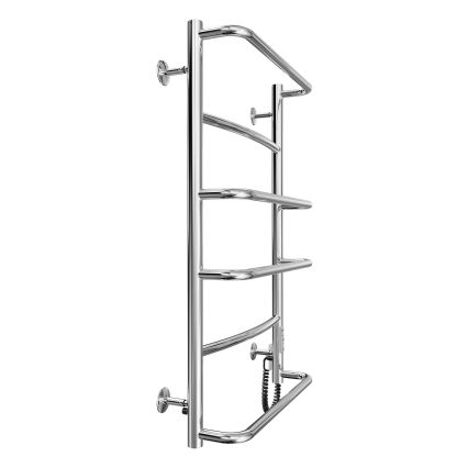 Vonios kambario kopėčių tipo radiatorius LUX 105W/230V 81x52 cm, nerūdijantis plienas/blizgus chromas, dešinysis