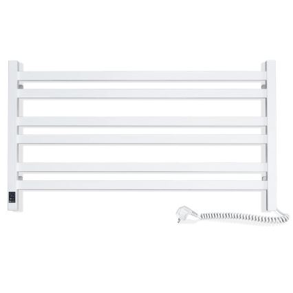 Vonios kopėčių tipo rankšluosčių radiatorius AVANGARD su termostatu 316W/230V, 50,6 cm, IP44, baltas, dešinės pusės, kampuotas