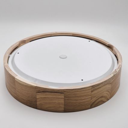 Vonios kambario lubinis šviestuvas OAK 3xE27/15W/230V, ąžuolas, Ø 37 cm, IP54