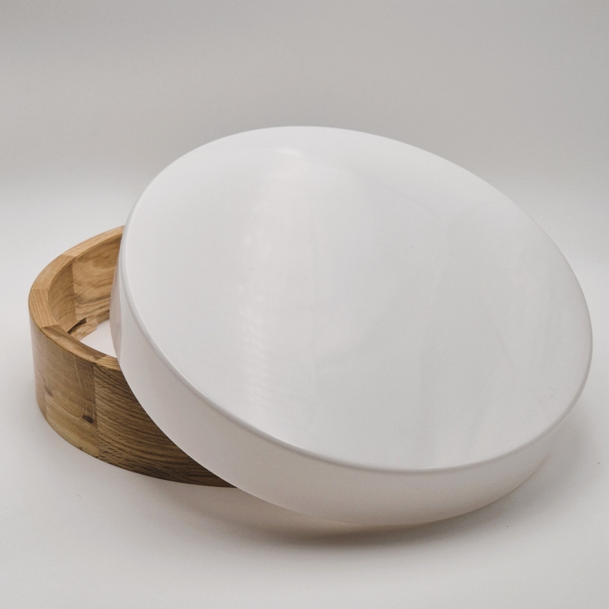 Vonios kambario lubinis šviestuvas OAK 3xE27/15W/230V, ąžuolas, Ø 37 cm, IP54