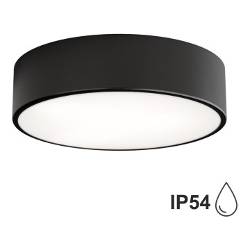 Vonios kambario lubinis šviestuvas su jutikliu CLEO, 2x E27, 24 W, 230 V, Ø 30 cm, juodas, IP54