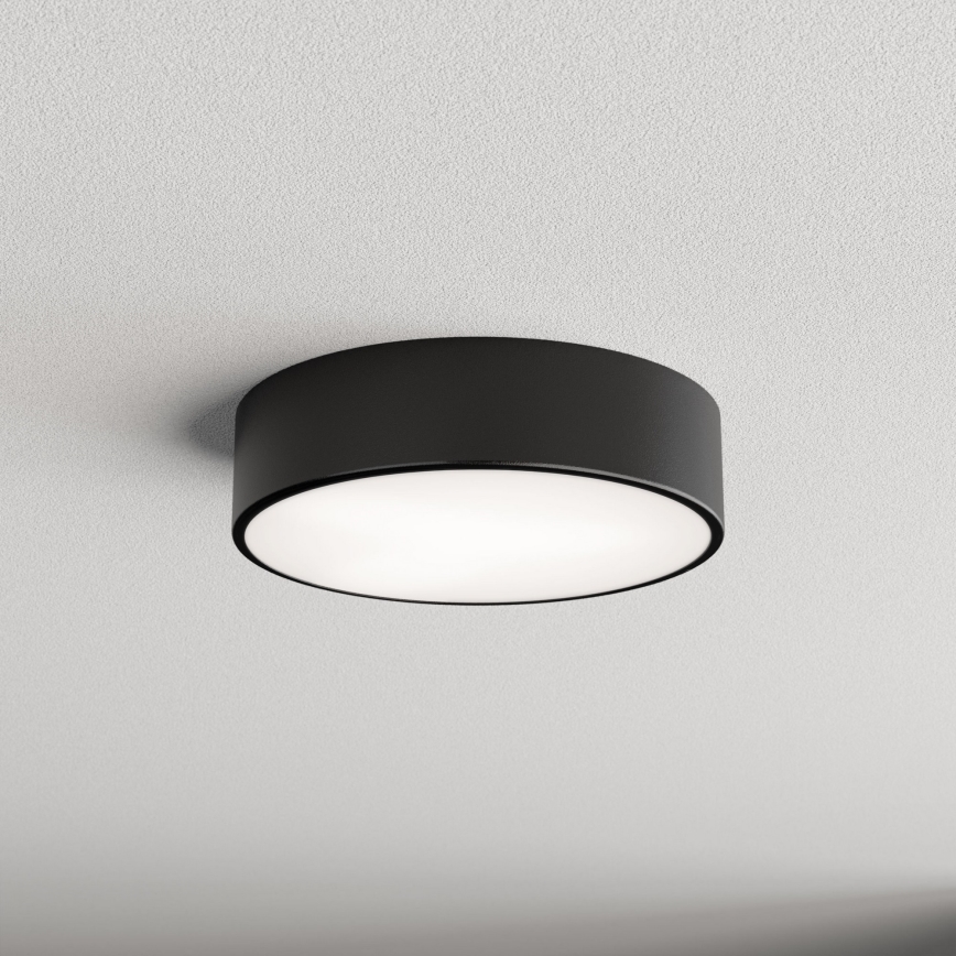 Vonios kambario lubinis šviestuvas su jutikliu CLEO, 2x E27, 24 W, 230 V, Ø 30 cm, juodas, IP54