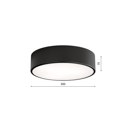 Vonios kambario lubinis šviestuvas su jutikliu CLEO, 2x E27, 24 W, 230 V, Ø 30 cm, juodas, IP54