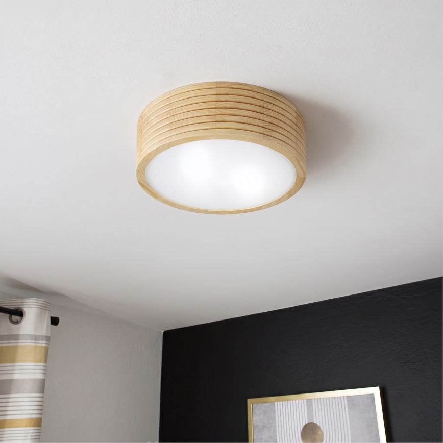 Lubinis vonios šviestuvas NATURAL MODERN 2xE27/15W/230V IP54 skersmuo 27,5 cm, pušis