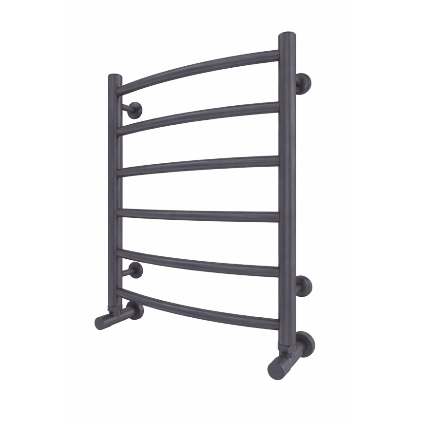 Vonios kambario rankšluosčių radiatorius INOX CLASSIC 120W/230V 57x43 cm, nerūdijančio plieno/antracitas