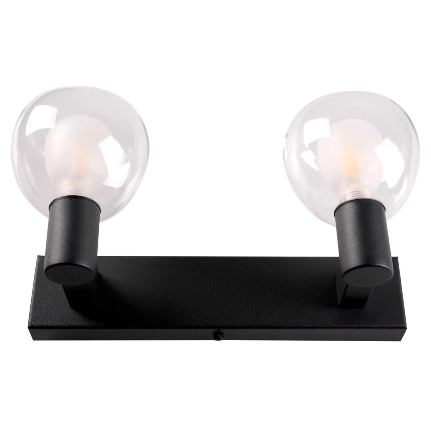 Vonios kambario sieninis šviestuvas POLA 2xG9/5W/230V IP44 juodas/skaidrus