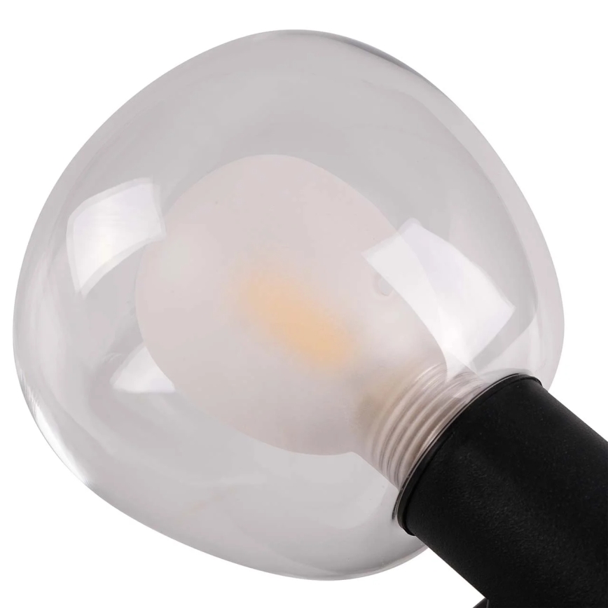 Vonios kambario sieninis šviestuvas POLA 2xG9/5W/230V IP44 juodas/skaidrus