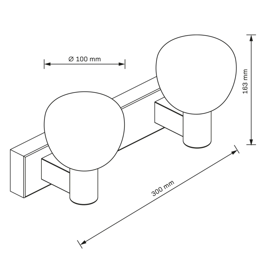 Vonios kambario sieninis šviestuvas POLA 2xG9/5W/230V IP44 juodas/skaidrus