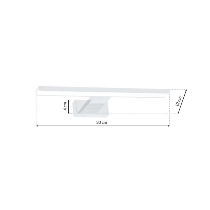 Vonios kambario sieninis šviestuvas SHINE LED/7W/230V, 30 cm, IP44, balta