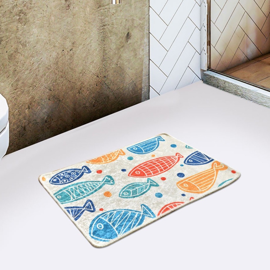 Vonios kilimėlis FISH 40x60 cm margas