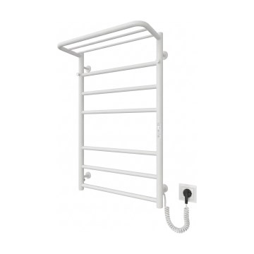 Vonios kopėčių radiatorius HOME 95W/230V 77x53 cm nerūdijančio plieno/balta, dešinės pusės