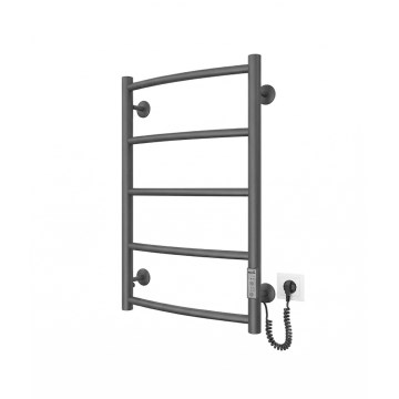 Vonios kopėčių tipo radiatorius CLASSIC 65W/230V 66x42 cm nerūdijančio plieno/antracitas dešinės pusės