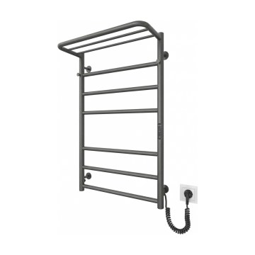 Vonios kopėčių tipo rankšluosčių radiatorius HOME 95W/230V 77x53 cm nerūdijančio plieno/antracitas, dešinės pusės