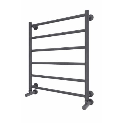 Vonios kopėčių tipo rankšluosčių radiatorius INOX FLAT 122W/230V 57x43 cm nerūdijančio plieno/antracitas