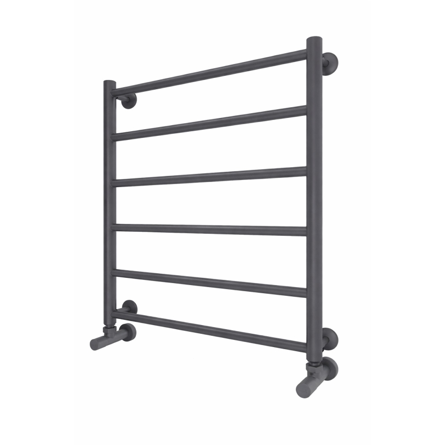 Vonios kopėčių tipo rankšluosčių radiatorius INOX FLAT 122W/230V 57x43 cm nerūdijančio plieno/antracitas