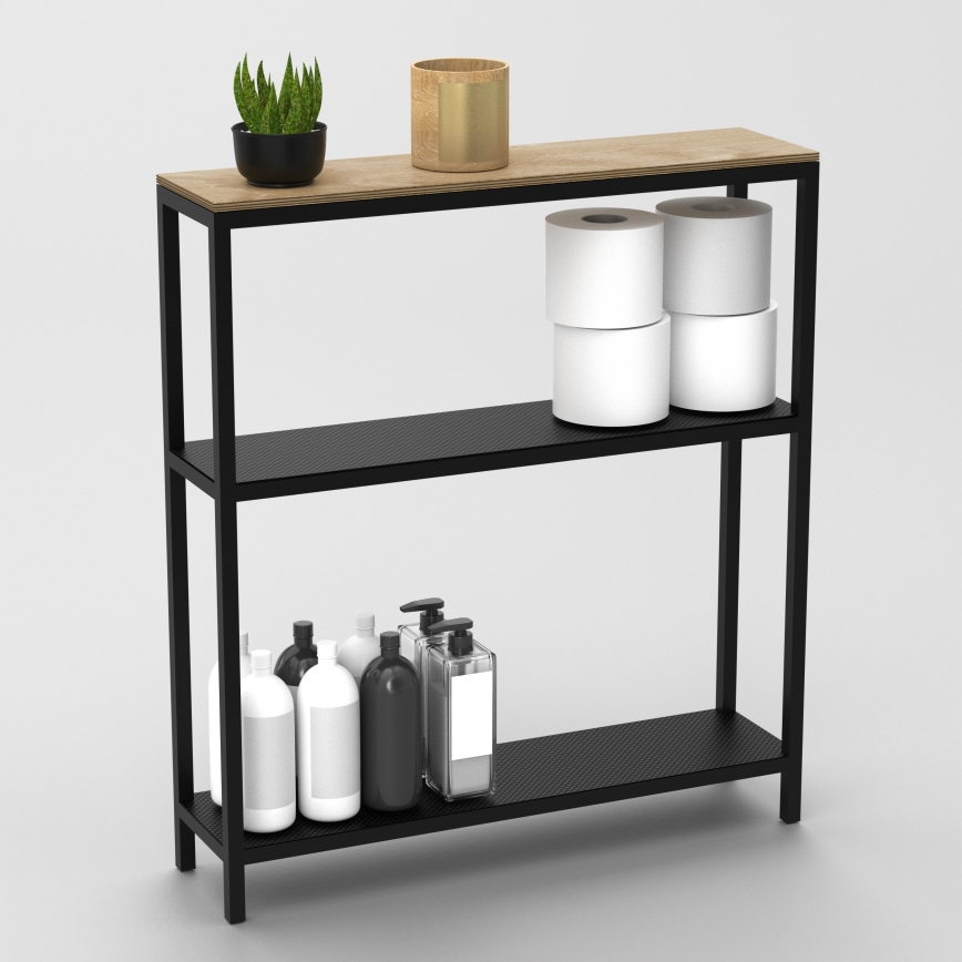 Vonios lentyna 67x60 cm juoda