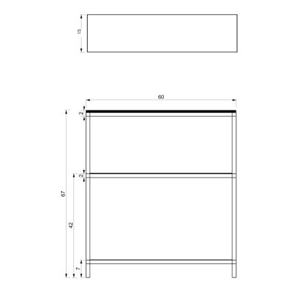 Vonios lentyna 67x60 cm juoda