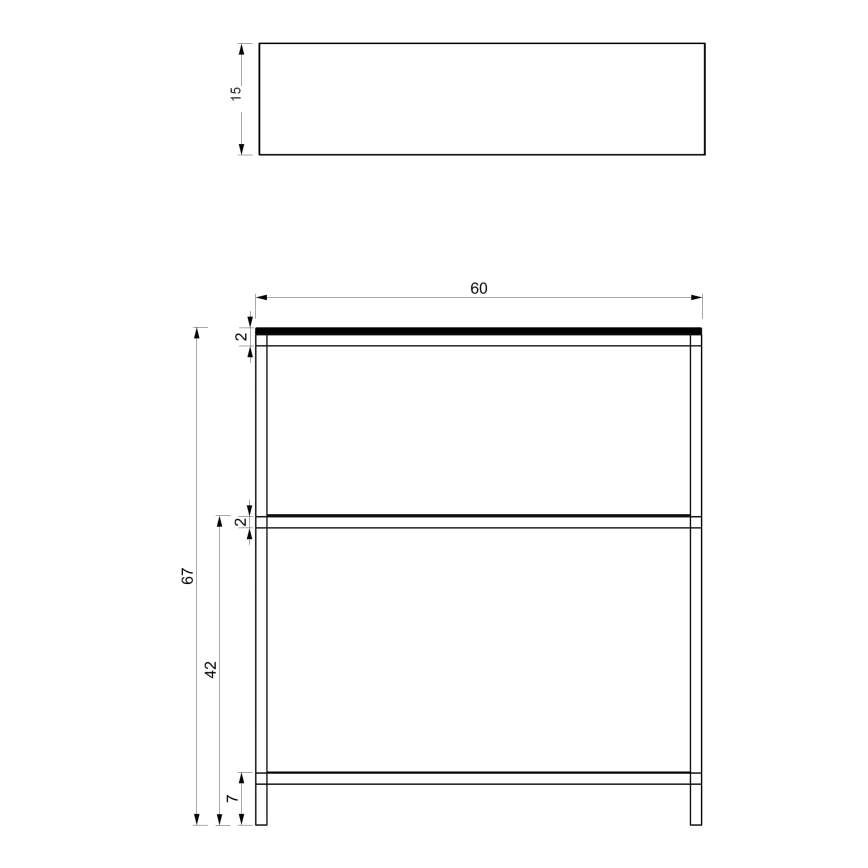 Vonios lentyna 67x60 cm juoda