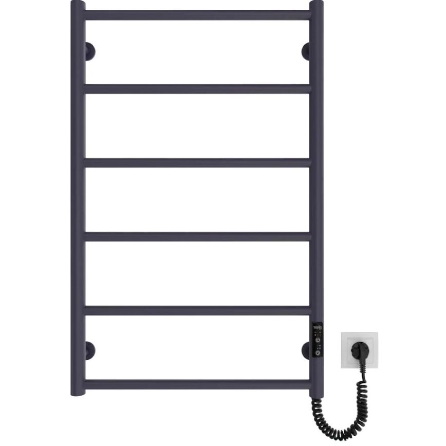 Vonios rankšluosčių radiatorius CLASSIC 110W/230V 81x52 cm, nerūdijančio plieno/antracitas, dešininis