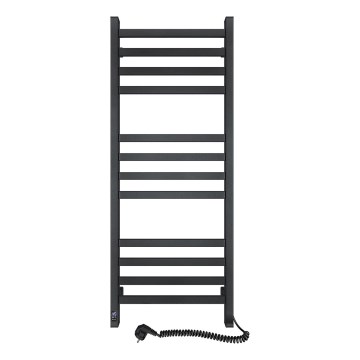 Vonios rankšluosčių radiatorius su termostatu AVANGARD 459W/230V, 120,6 cm, IP44, juodas, dešininis, kampuotas