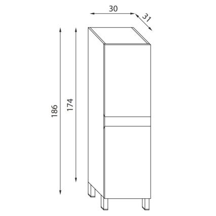 Vonios spintelė KENWOOD 186 cm juoda