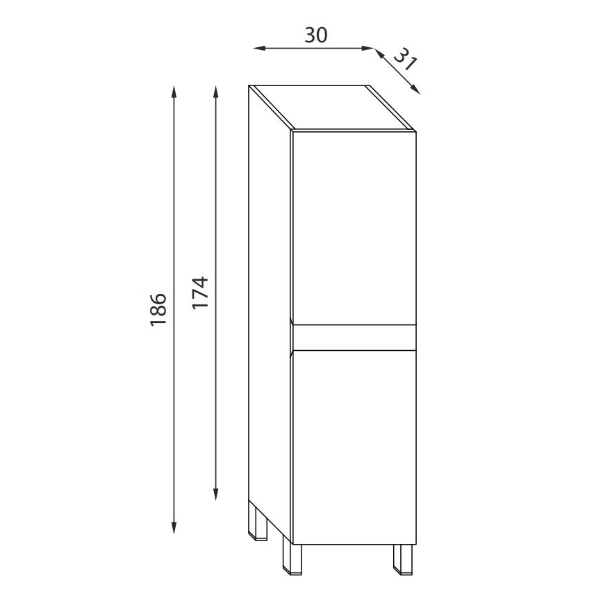 Vonios spintelė KENWOOD 186 cm juoda