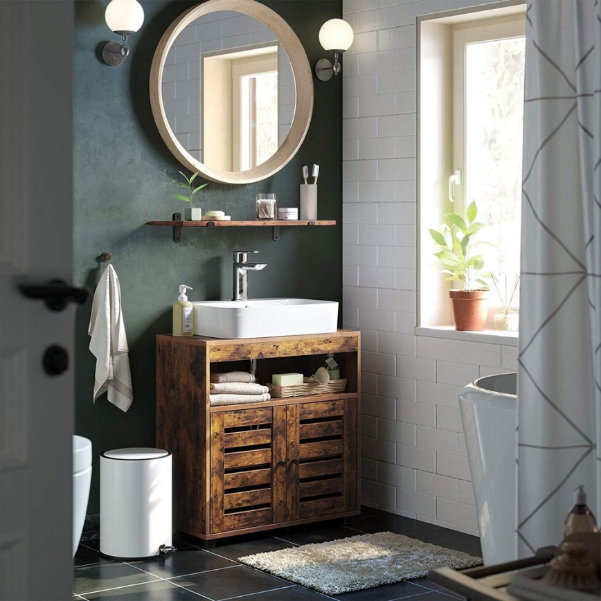 Vonios spintelė RENE, ruda