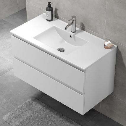 Vonios spintelė su kriaukle KENWOOD 91x50x47 cm balta